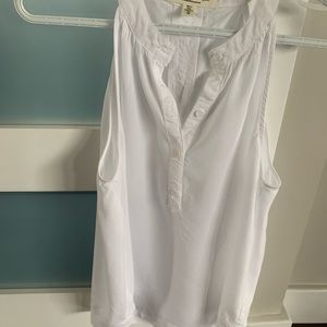 CLOTH AND STONE ANTHROPOLOGIE Sleeveless White Blouse
